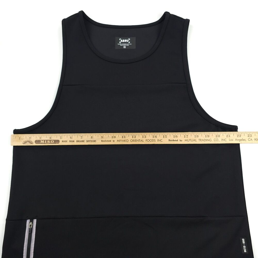 ASRV DSG-0136 SilverPlus Mesh Utility Tank Black Athleisure Minimal Sporty Gym - Picture 4 of 10